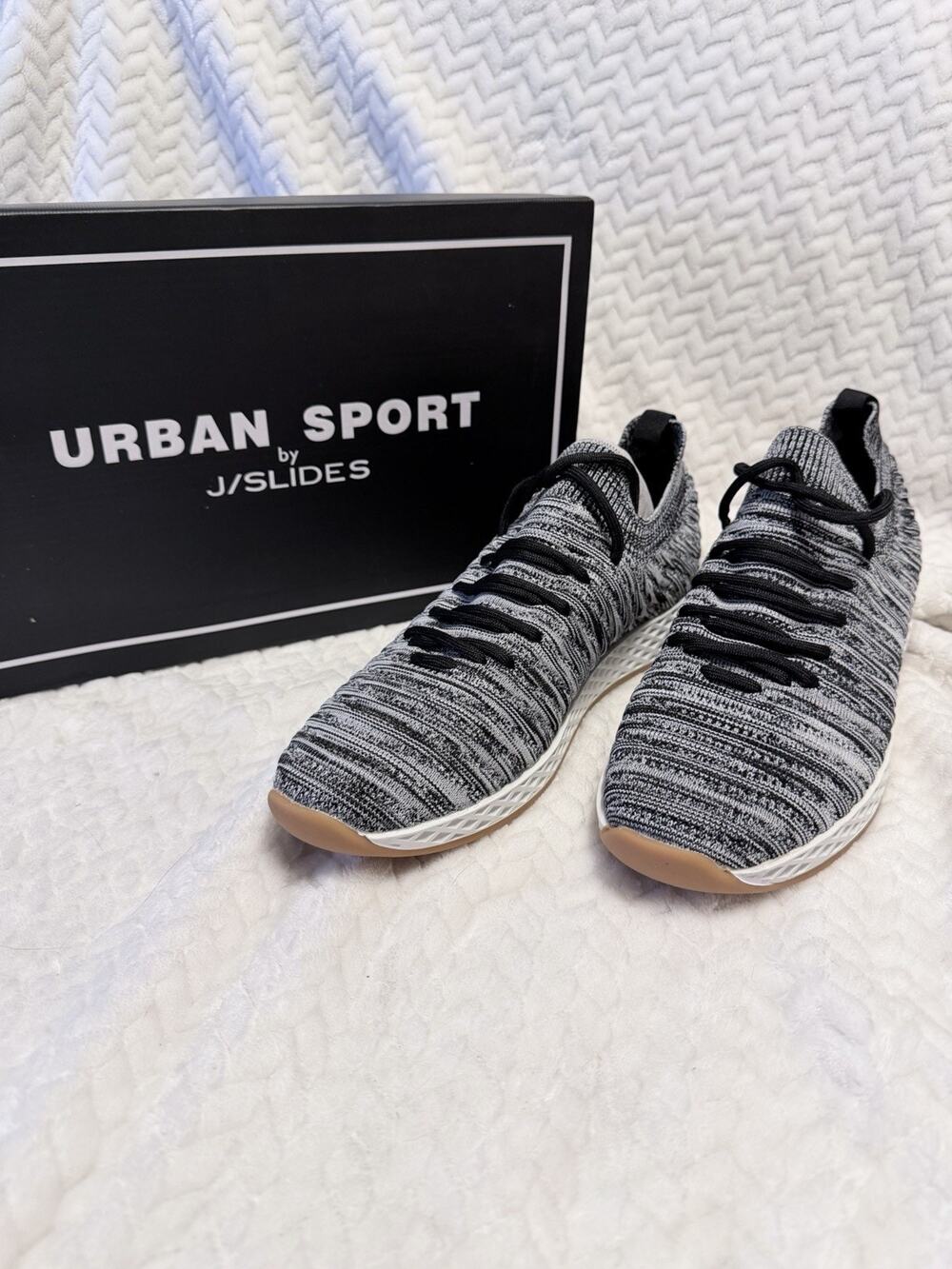Urban Sport by JSlides Opy Women Size 11 Black 2 Tone Knit Shoes Sneakers
